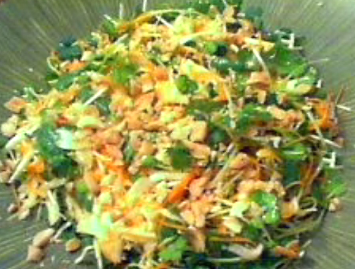 Crunchy Daikon Sprout Asian Slaw